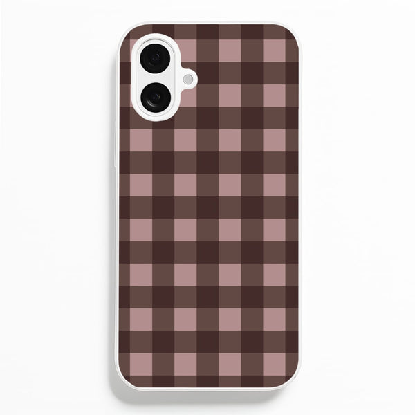 Chocolate Gingham iPhone 16 Plus Case