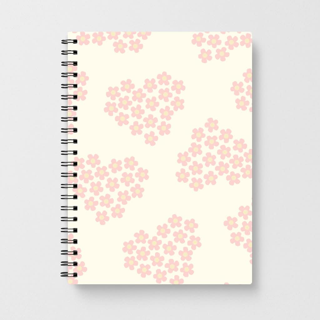 Flower Hearts Pattern Notebook