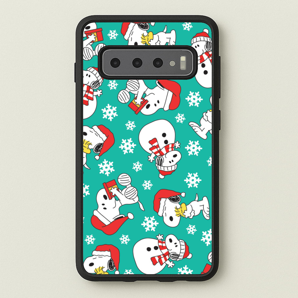 Christmas Cartoon Beagle Pattern Galaxy S10 Case