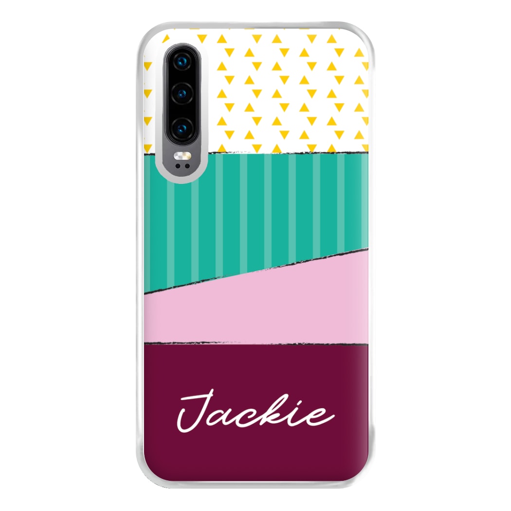 Geometric Patterns Personalised Name Huawei P30 Case