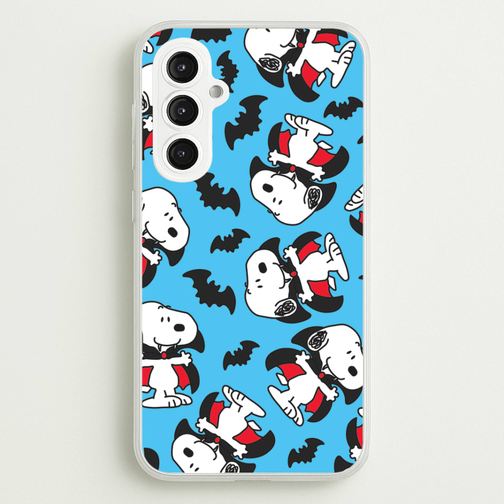 Cartoon Beagle Vampire And Bats Pattern Galaxy S23FE Case