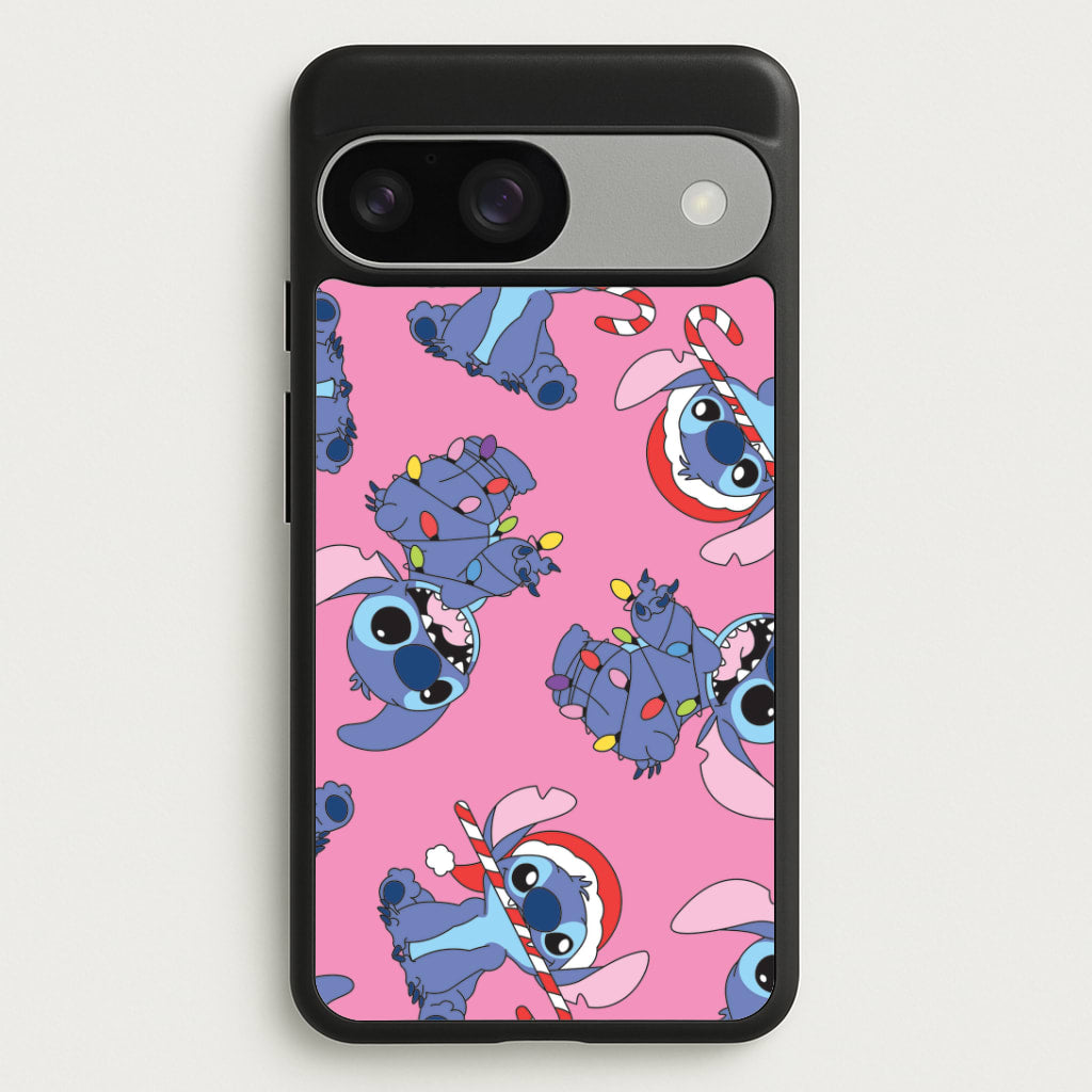 Christmas Cute Blue Alien Pattern Google Pixel 9 / 9 Pro Case