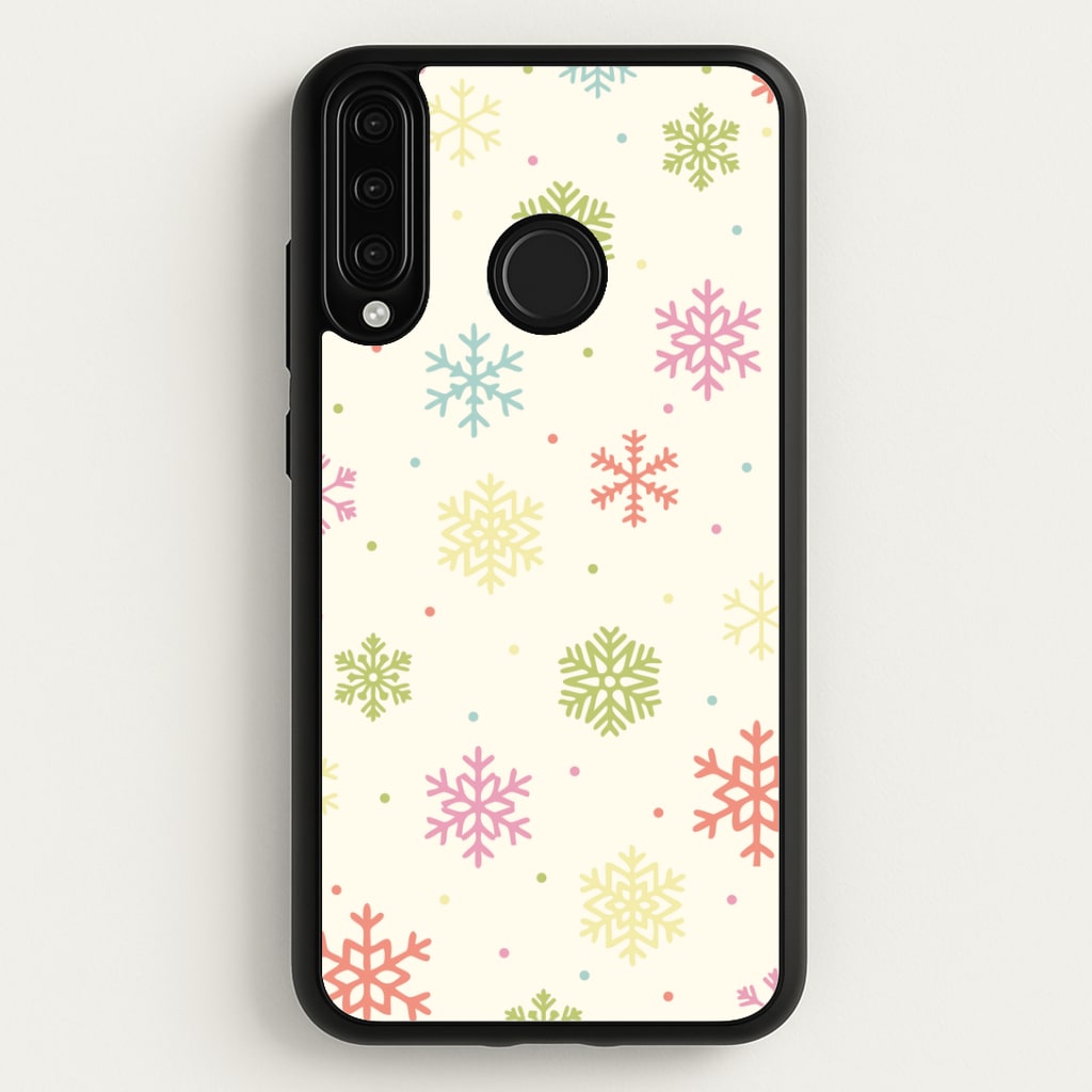 Pastel Snowflakes Pattern Huawei P30 Lite Case