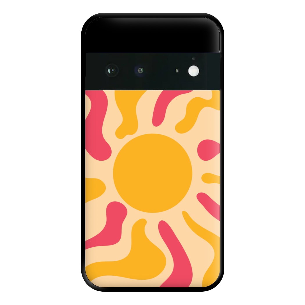 Yellow And Pink Abstract Sun Google Pixel 6 Case