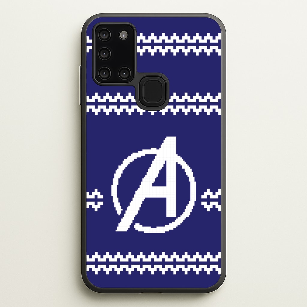 Superhero Team Blue Christmas Jumper Galaxy A21s Case