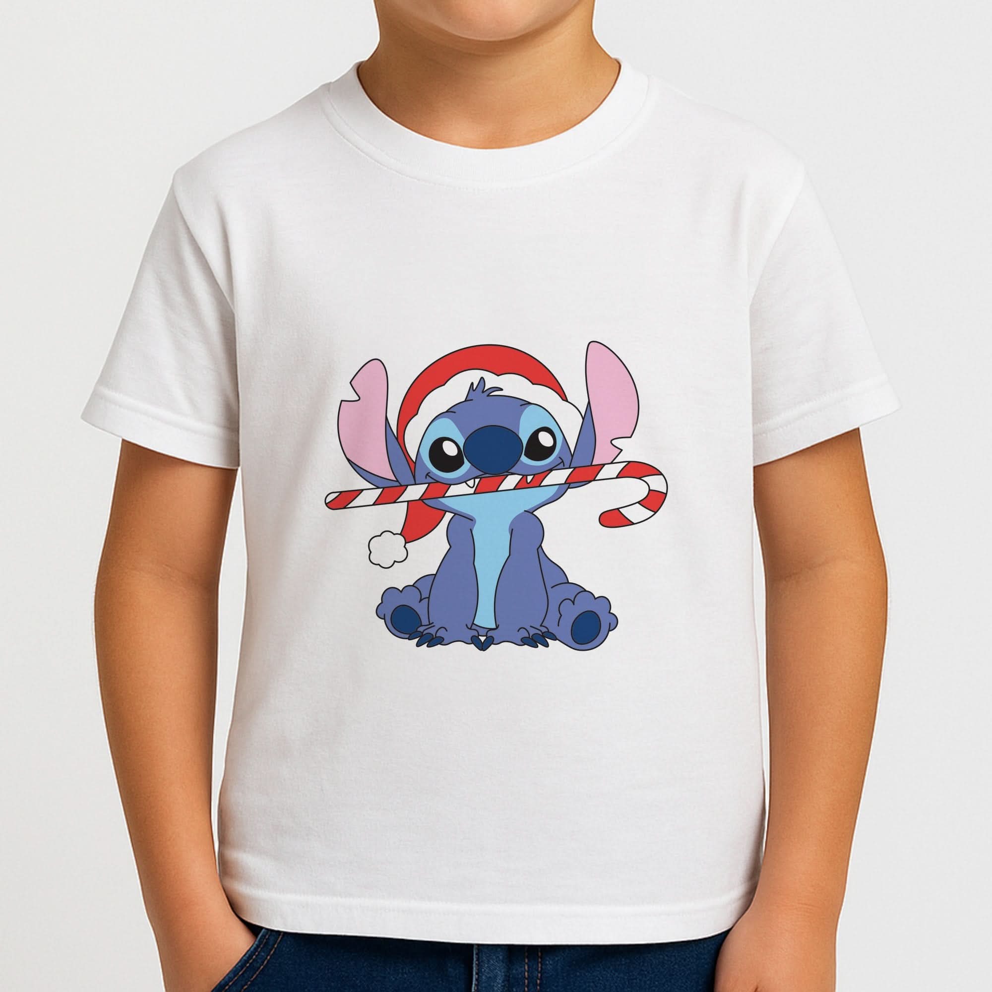 Cute Blue Alien Candycane Boys T-Shirt