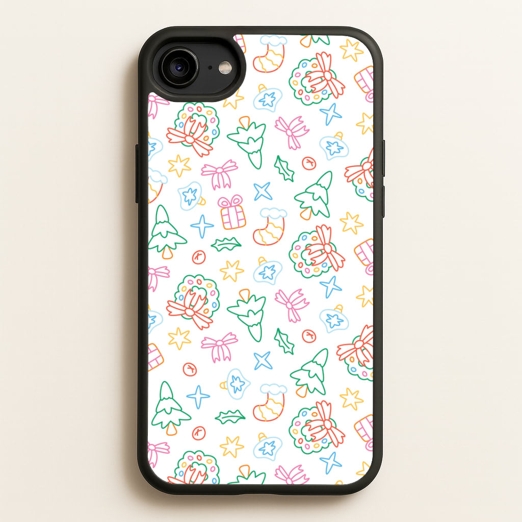 Neon Christmas Icons Pattern II iPhone 6 / 7 / 8 / SE Case