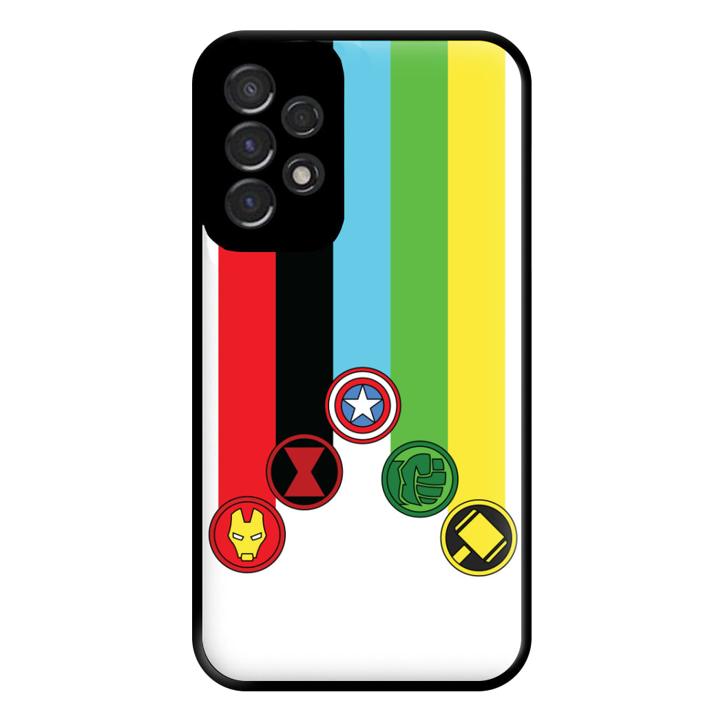 Superhero Team Colourful Symbols Galaxy A53 Case