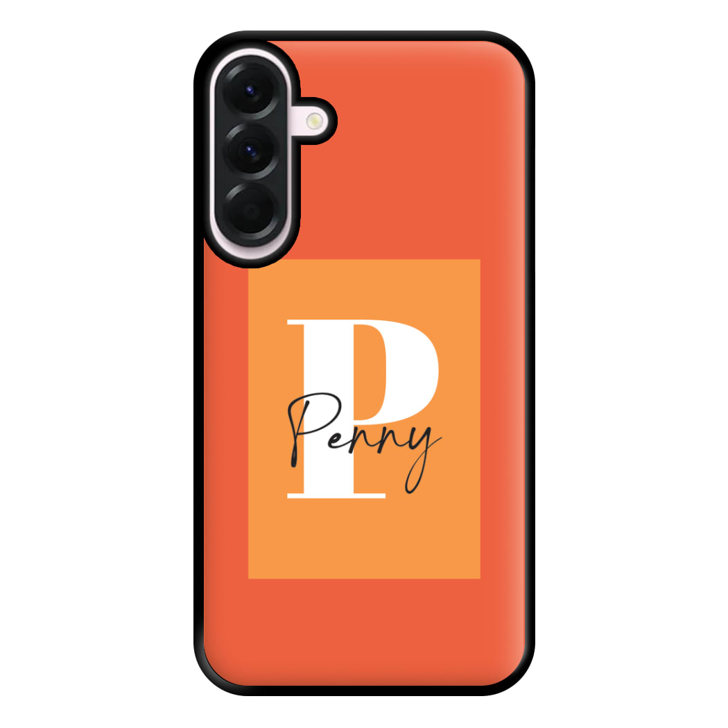Orange Personalised Name Galaxy A36 Case