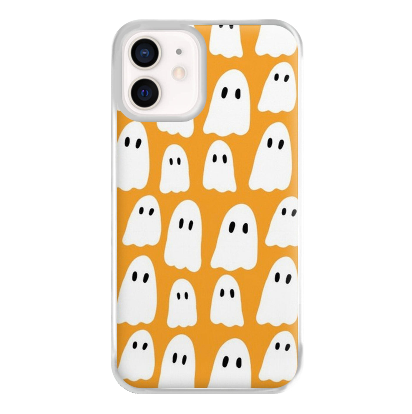 Orange Ghost Halloween Pattern Phone Case