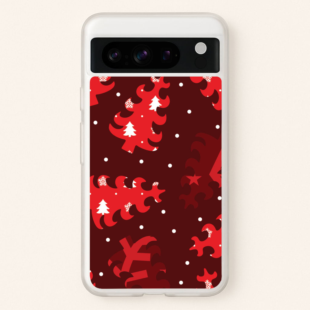 Wrapping Paper Christmas Tree Pattern Google Pixel 8 Pro Case