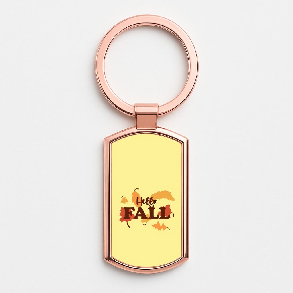 Hello Fall Rose Gold Keyring