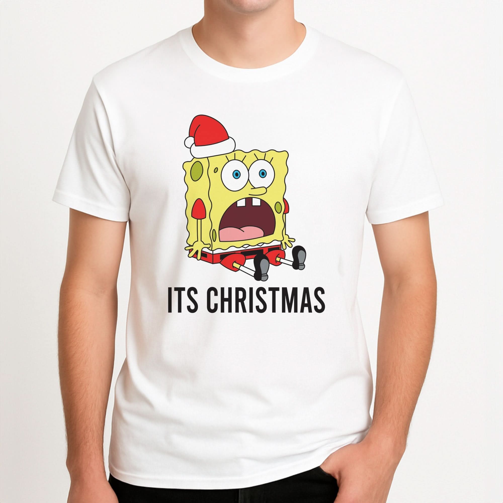 It's Christmas Cartoon Sponge Mens T-Shirt