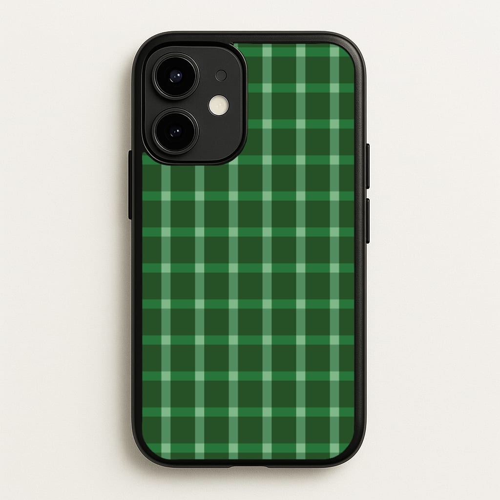 Dark Green Tartan Christmas Pattern iPhone 12 Mini Case