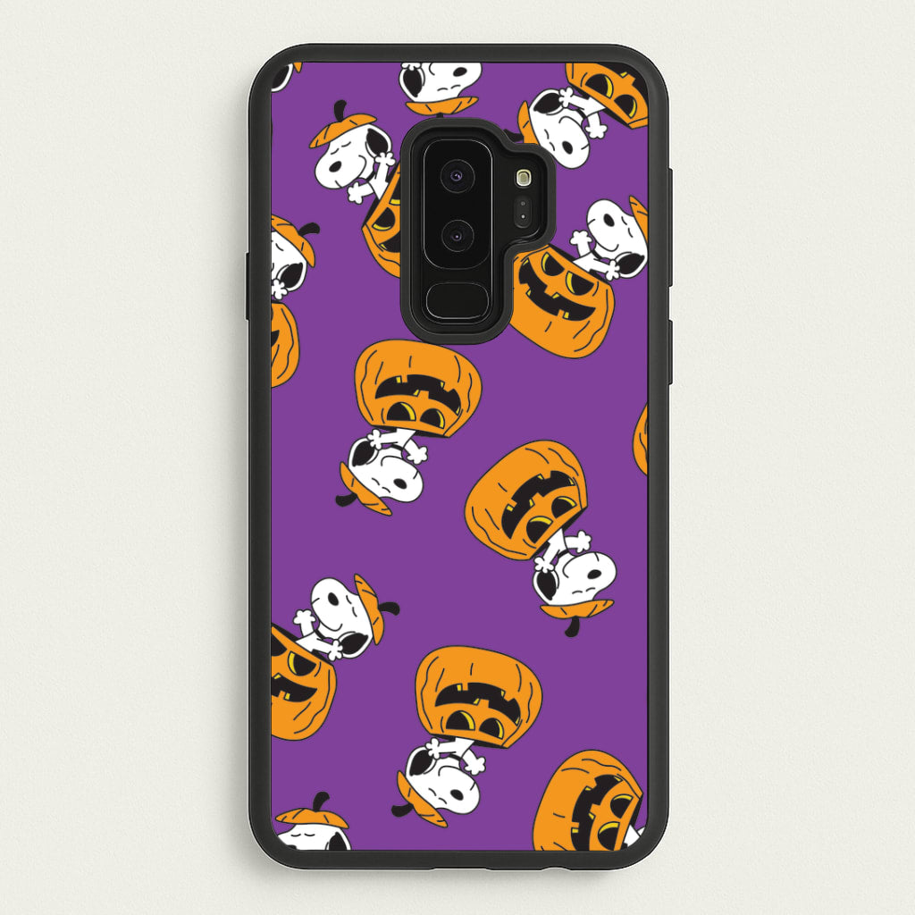 Cartoon Beagle Pumpkin Pattern Galaxy S9 Plus Case