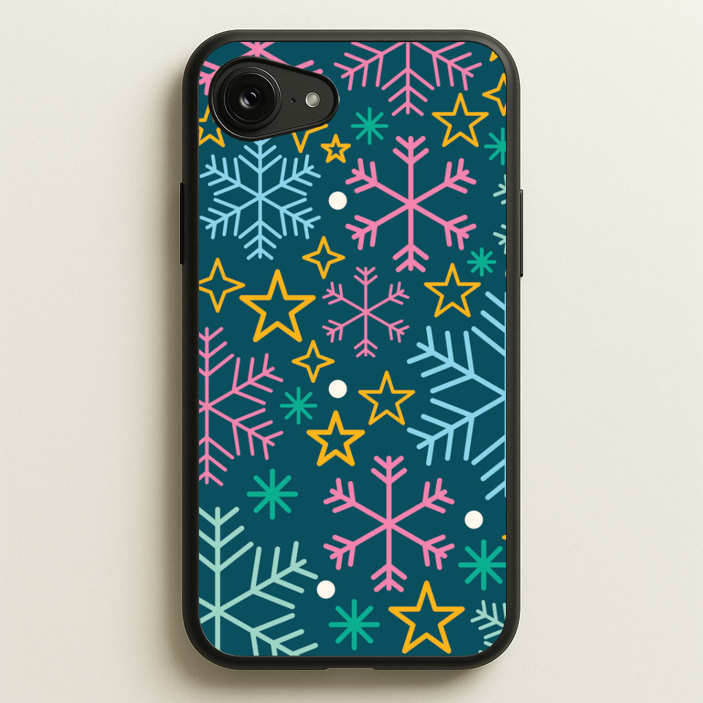 Colourful Christmas Symbols Pattern iPhone 16e Case