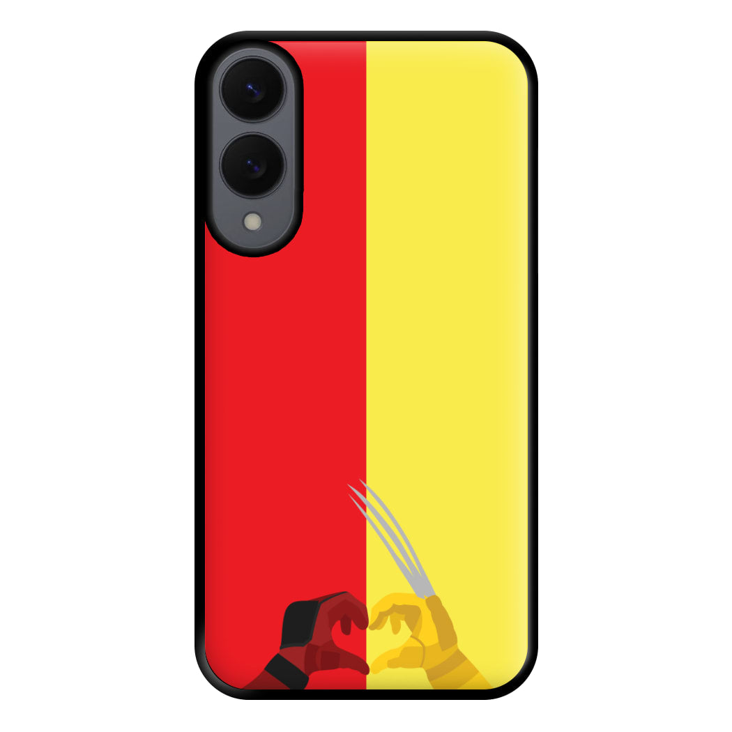 Red And Yellow Heroes Love Heart Galaxy S25 Edge Case