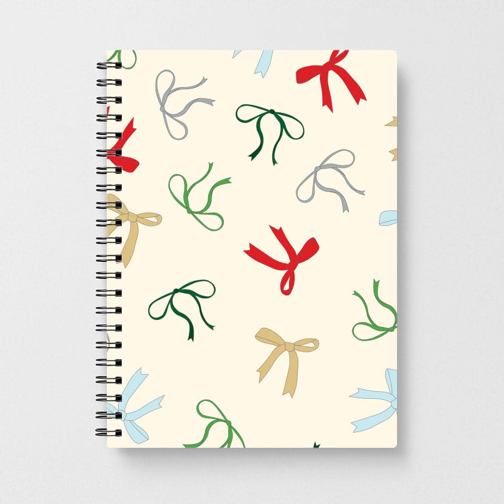 Coquette Christmas Bows Pattern Notebook