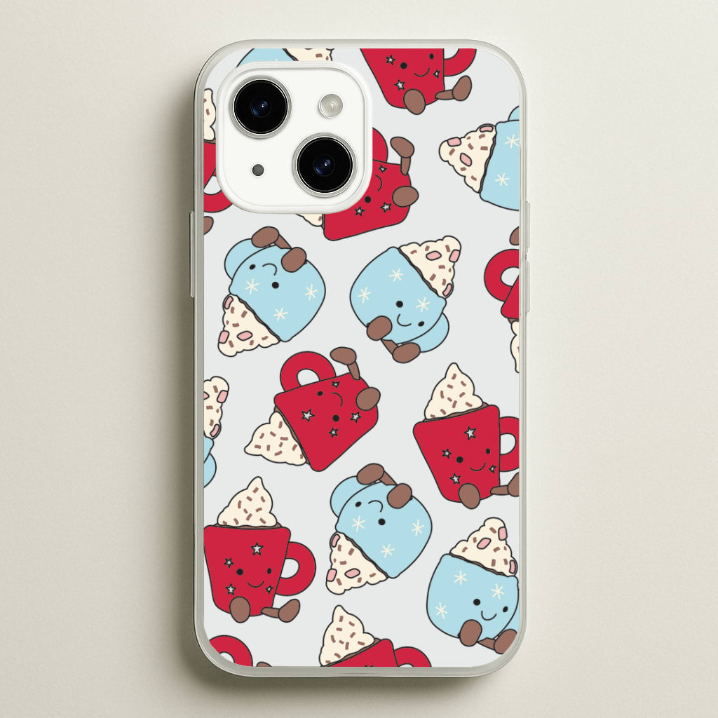 Christmas Drinks Plushies Pattern iPhone 14 Plus Case