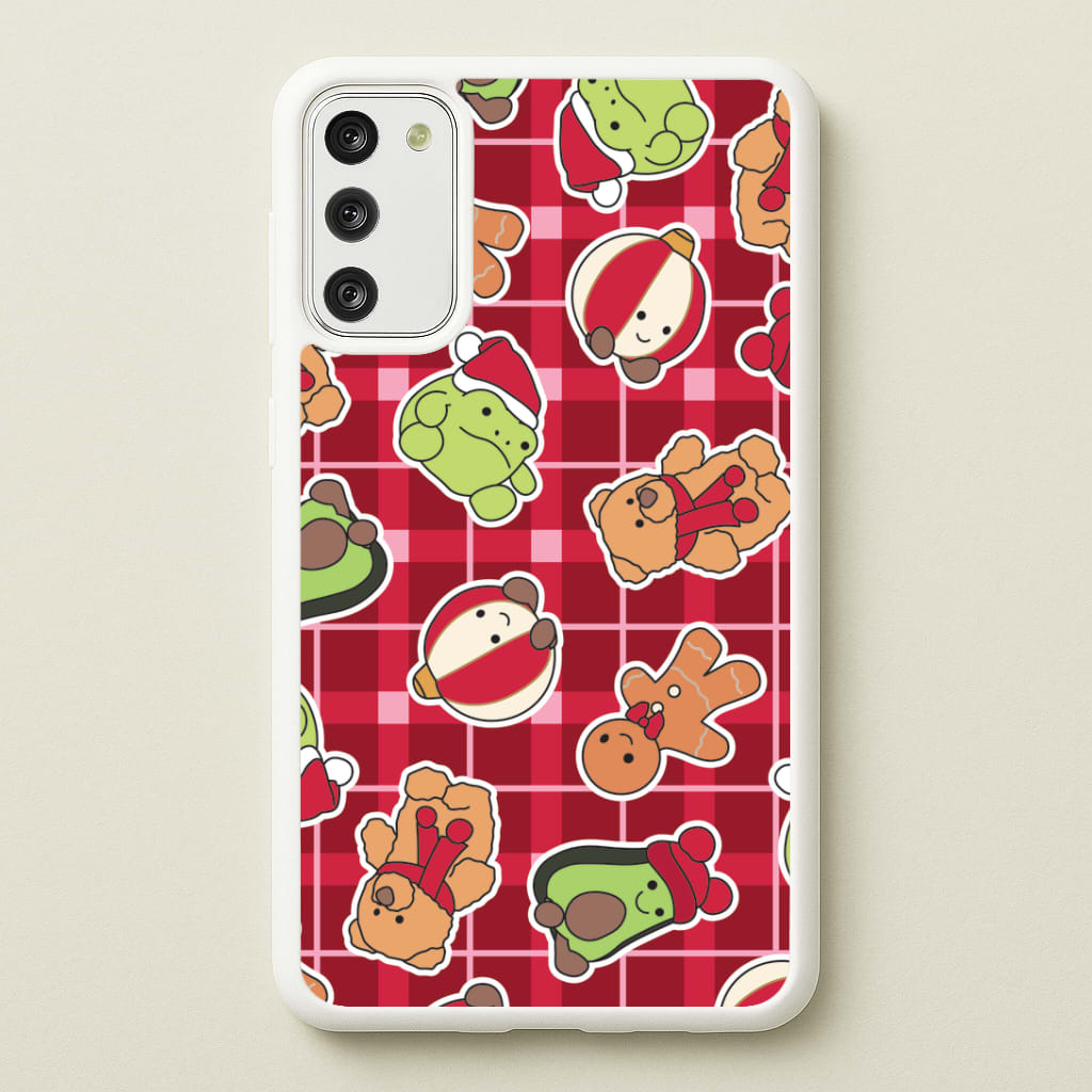 Christmas Plushies Tartan Pattern Galaxy S20 Case