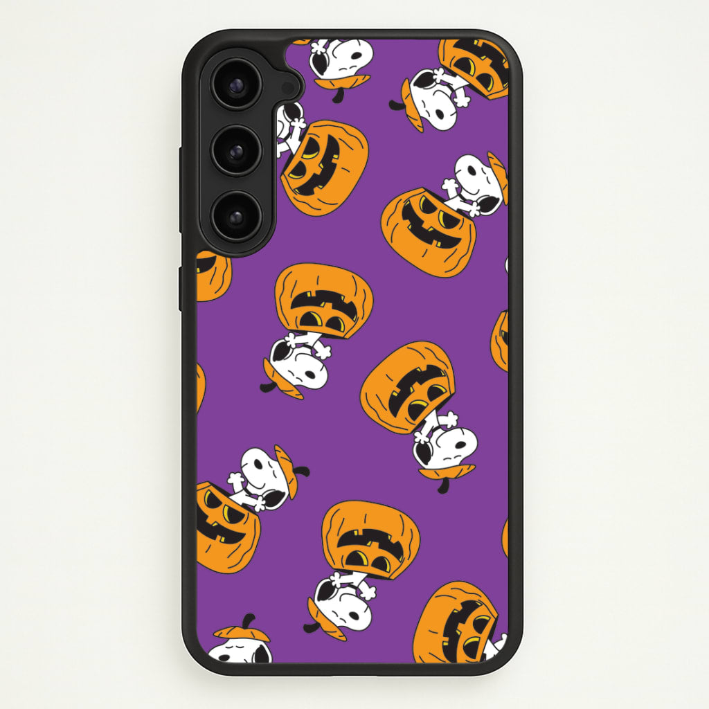 Cartoon Beagle Pumpkin Pattern Galaxy S23 Plus Case