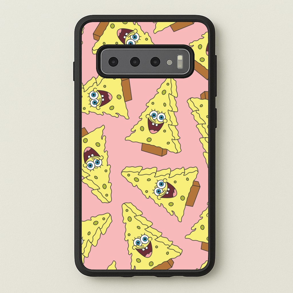 Christmas Tree Cartoon Sponge Pattern Galaxy S10 Plus Case