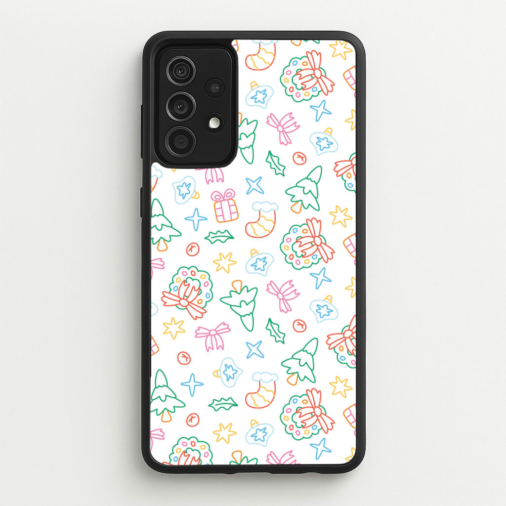 Neon Christmas Icons Pattern II Galaxy A52 / A52s Case
