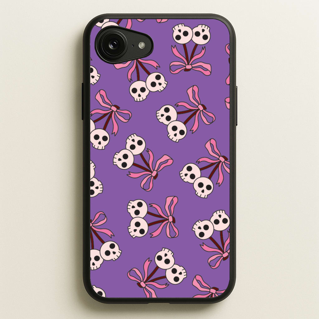 Cherry Skulls Pattern iPhone 16e Case