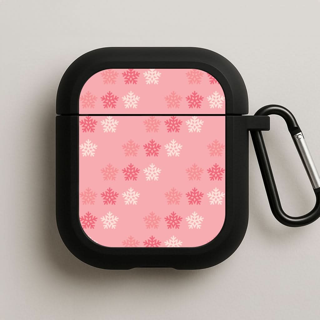 Red Slowflakes Christmas Pattern AirPods Case