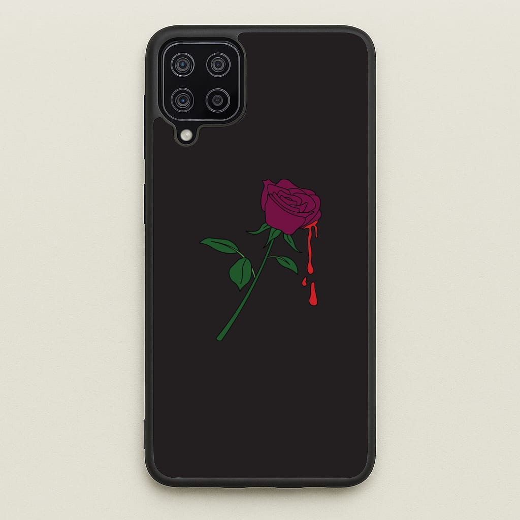 Dark Pink Rose Galaxy A12 Case