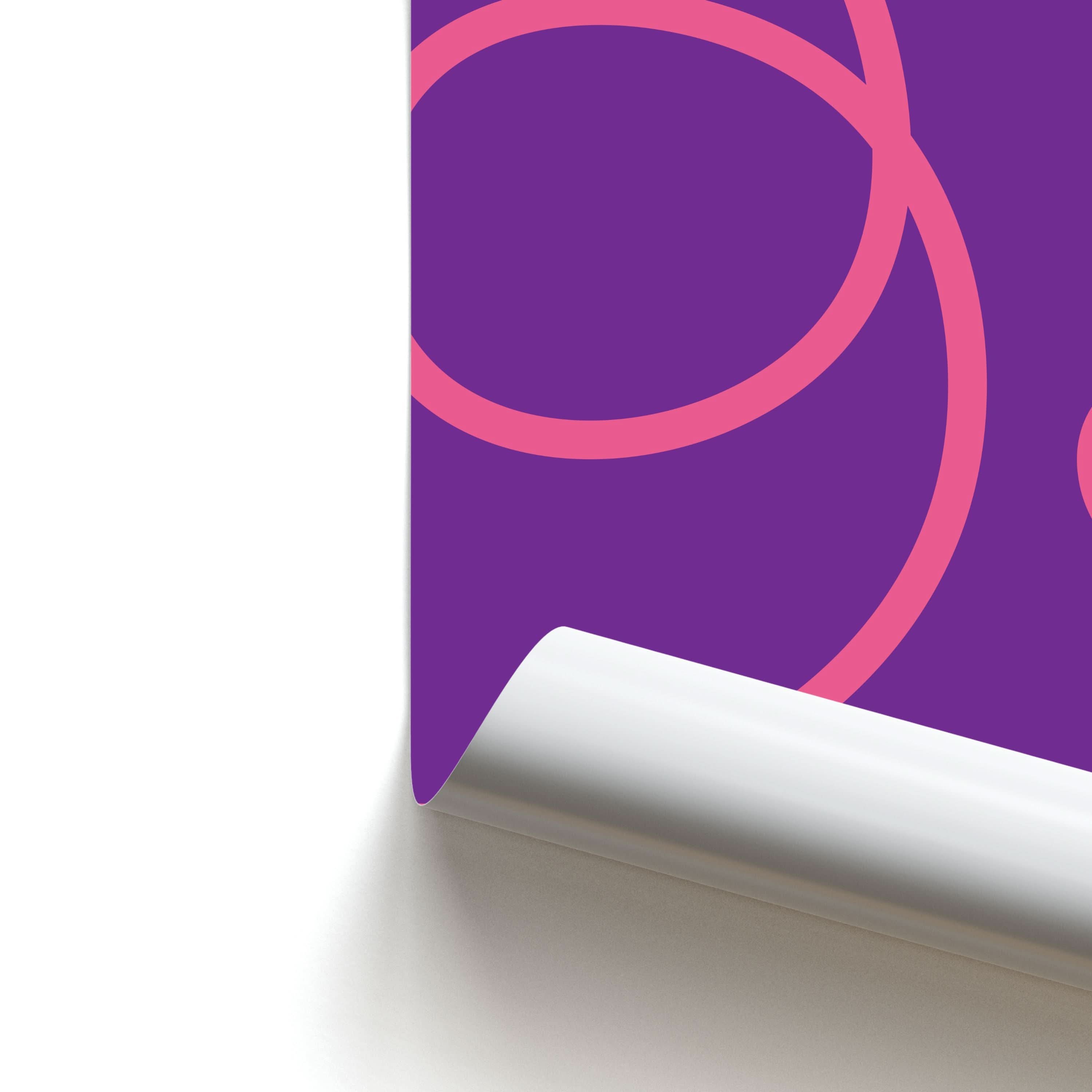 Pink Squiggles Abstract Pattern Poster