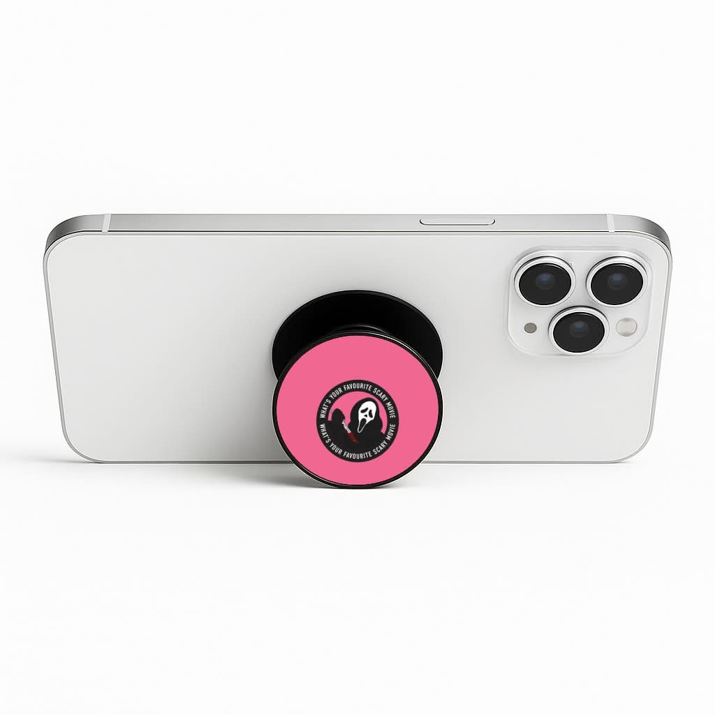 What's Your Favourite Scary Movie Badge Phone Stand
