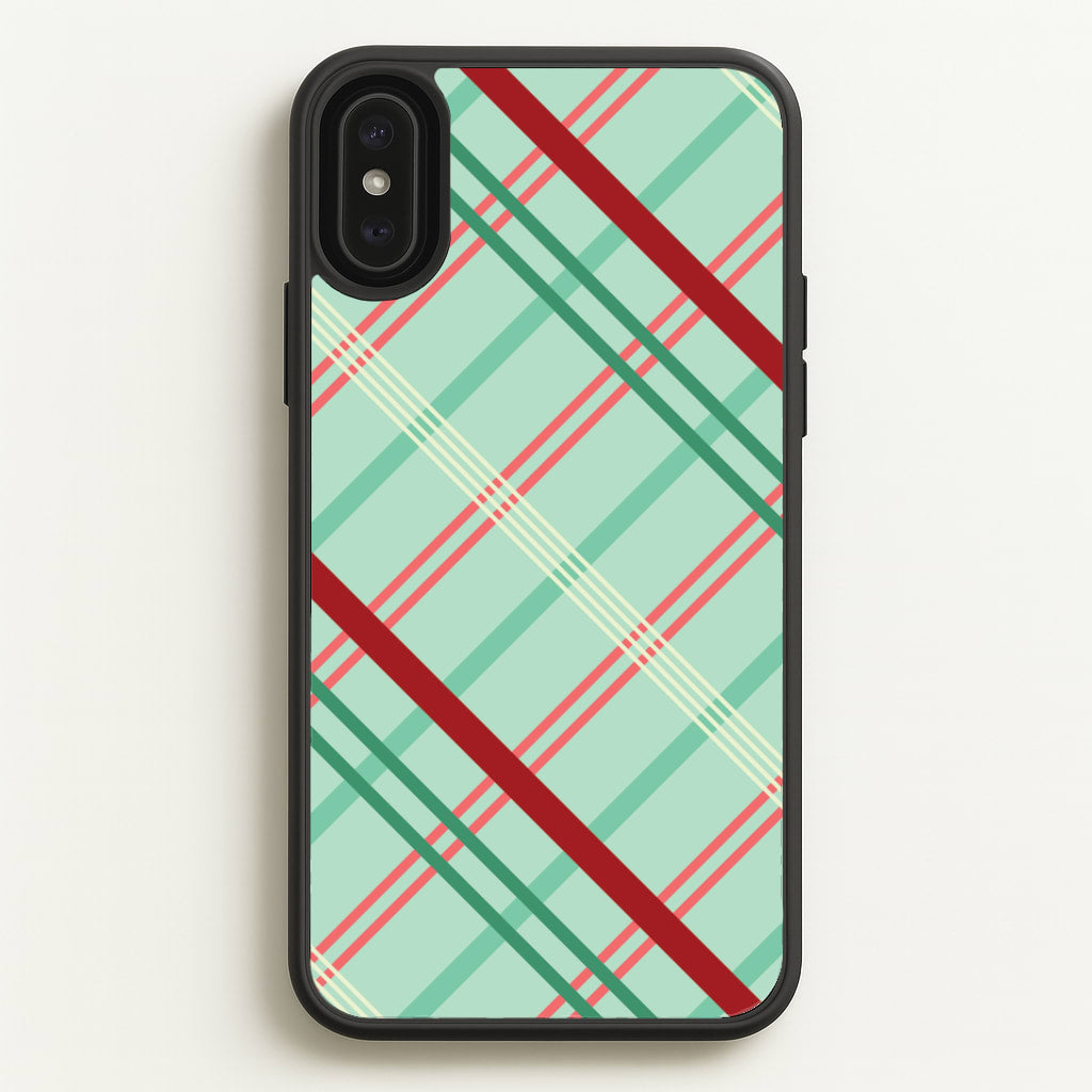 Pastel Tartan Christmas Pattern iPhone XS Max Case