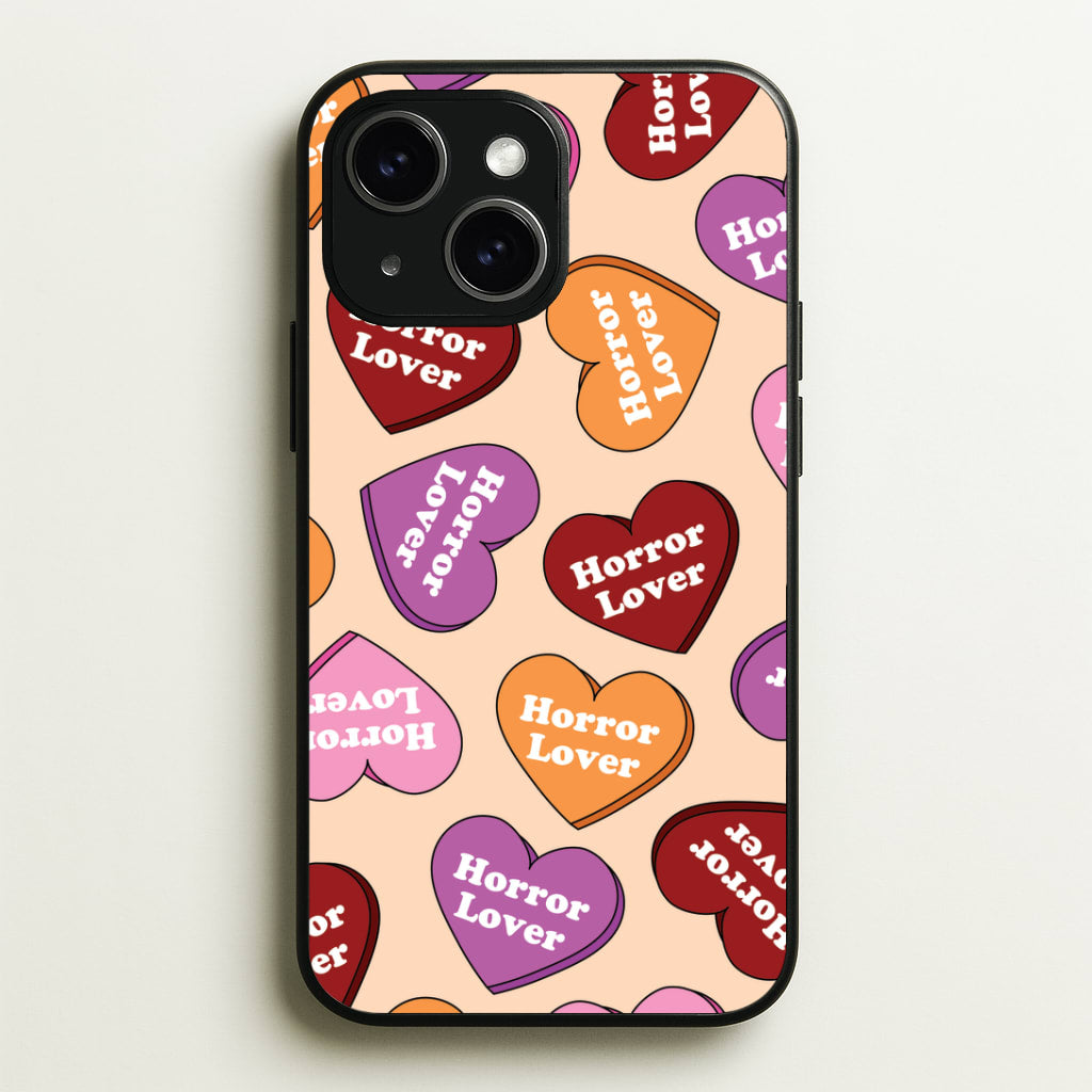 Horror Lover Hearts Pattern iPhone 15 Plus Case