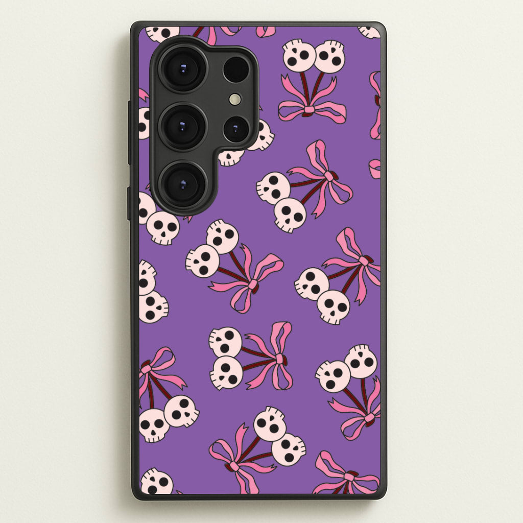 Cherry Skulls Pattern Galaxy S25 Ultra Case