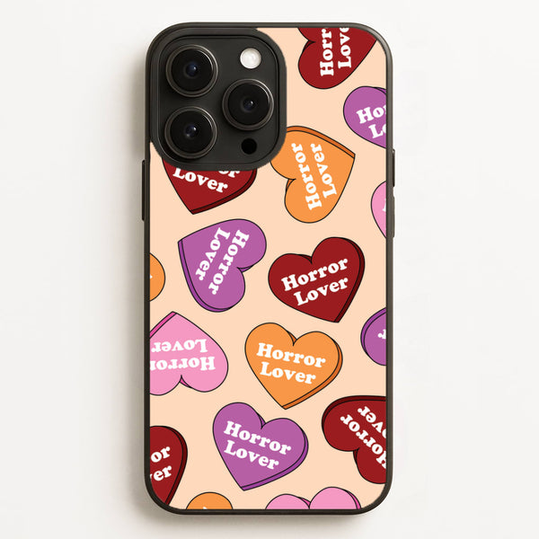 Horror Lover Hearts Pattern iPhone 16 Pro Case