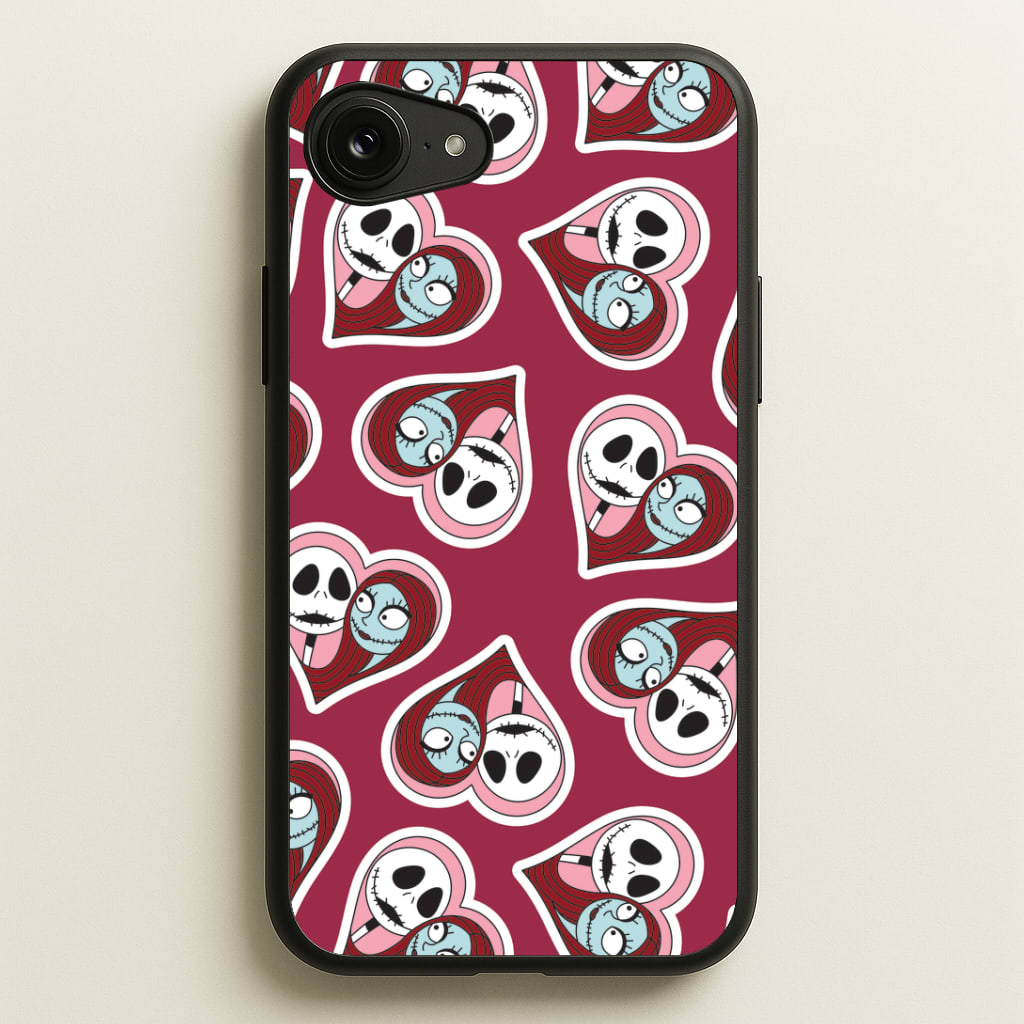 J And S Heart Pattern iPhone 16e Case