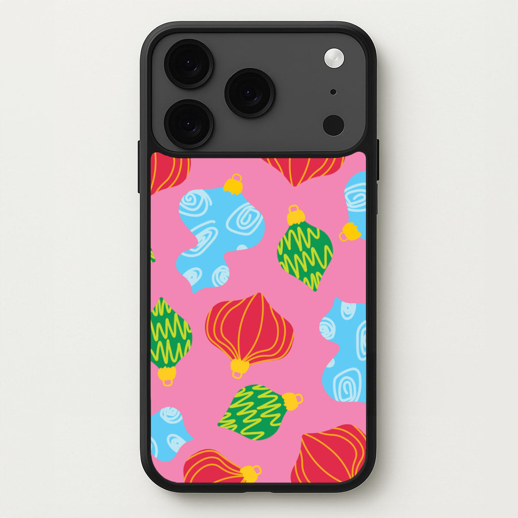 Abstract Christmas Baubles Pattern iPhone 17 Pro Case
