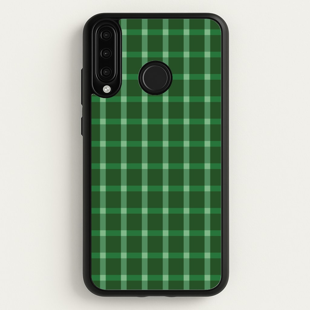 Dark Green Tartan Christmas Pattern Huawei P30 Lite Case
