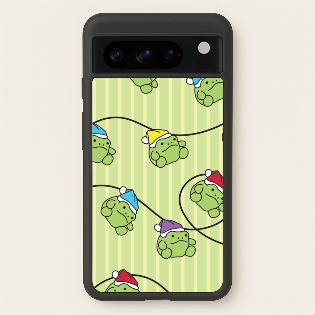 Christmas Frog Plush Fairylights Pattern Google Pixel 8 Pro Case