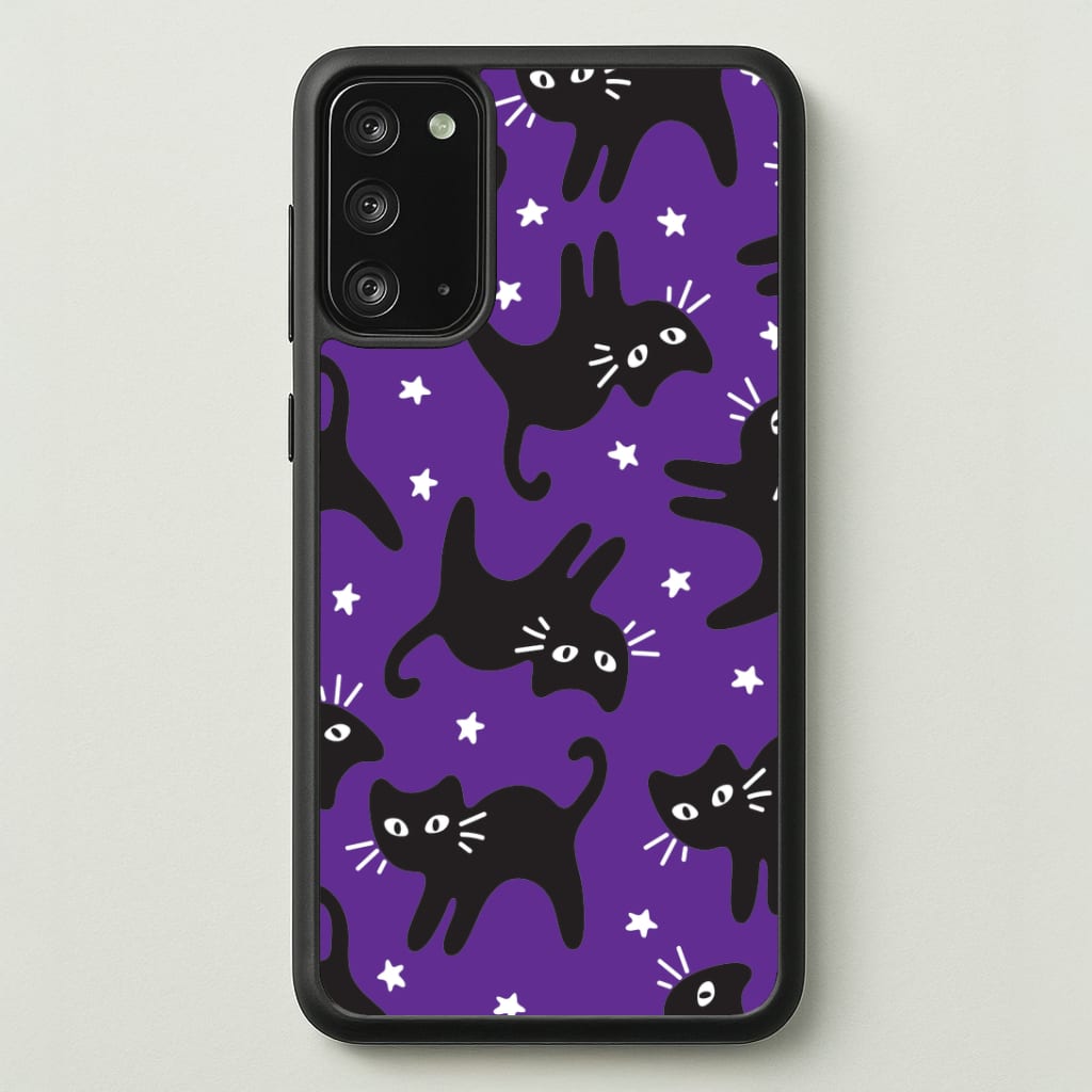 Cartoon Black Cats And Stars Pattern Galaxy Note 20 Case