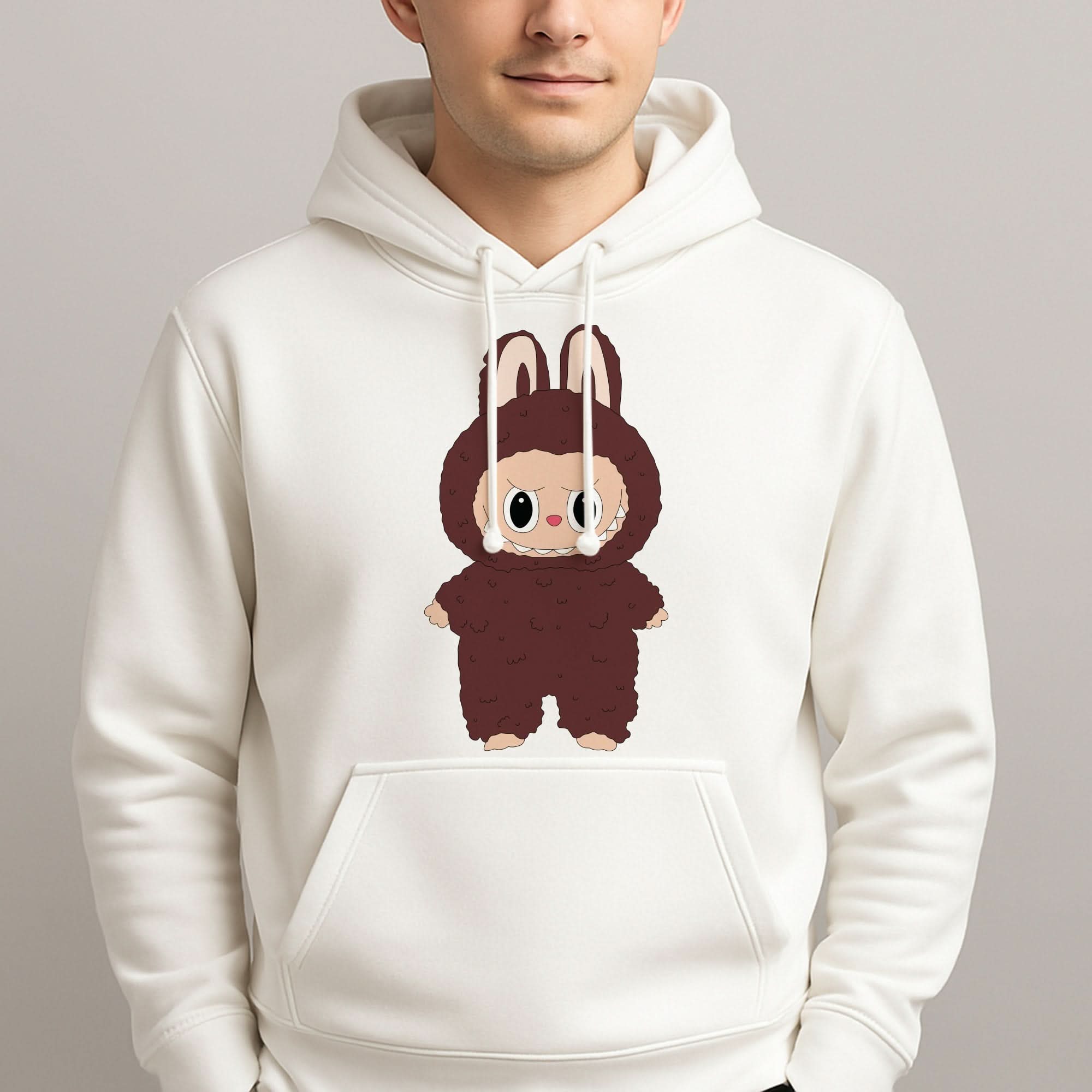 Cute Brown Monster Mens Hoodie