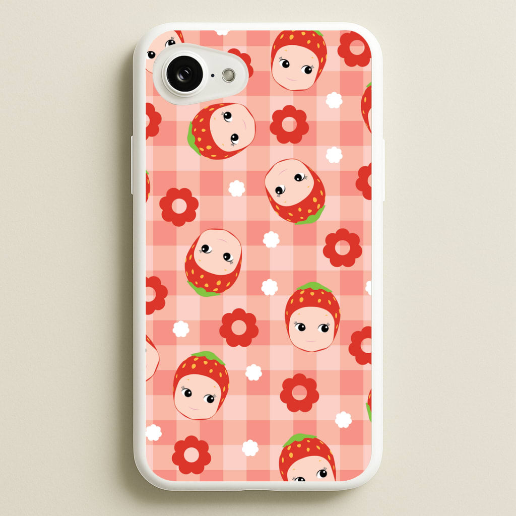 Strawberry Angel Pattern iPhone 16e Case