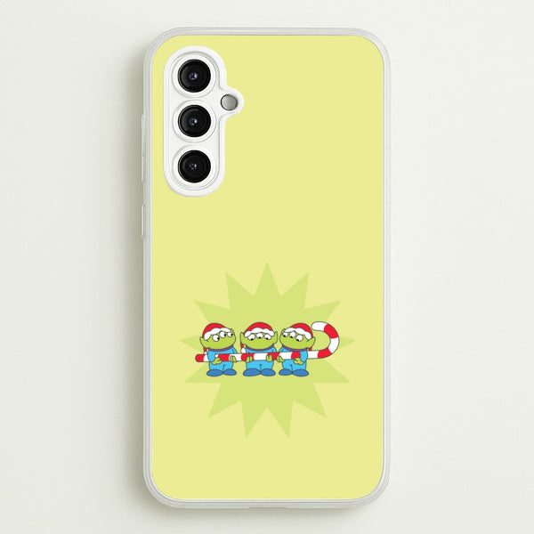 Cute Green Aliens Candycane Galaxy A14 Case