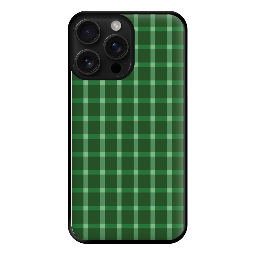 Dark Green Tartan Christmas Pattern iPhone 16 Pro Max Case