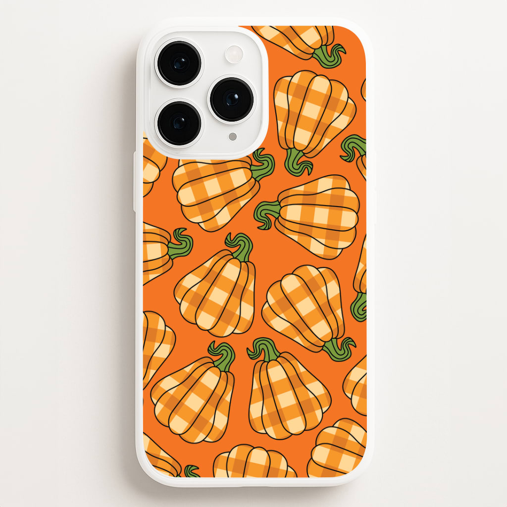 Tartan Pumpkins Pattern iPhone 12 Pro Max Case