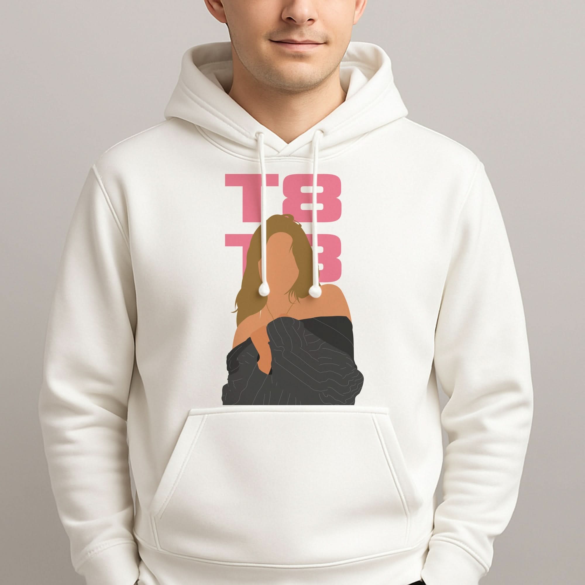 T8 Pink Mens Hoodie