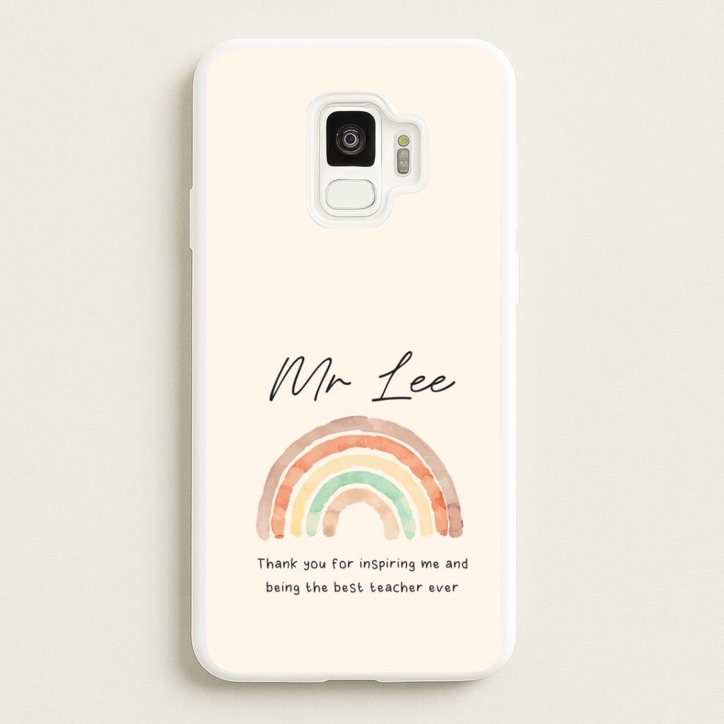 Biege Personalised Teacher Rainbow Galaxy S9 Case
