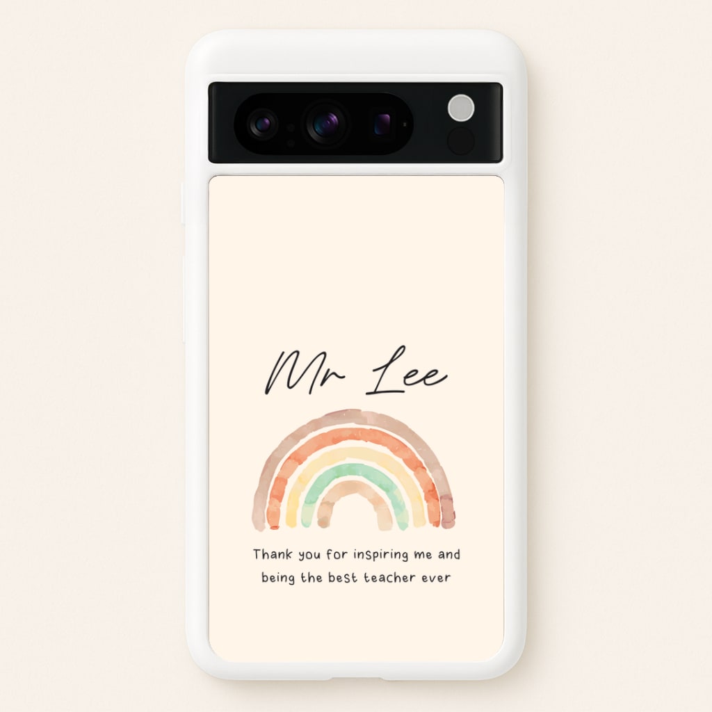 Biege Personalised Teacher Rainbow Google Pixel 8 Pro Case