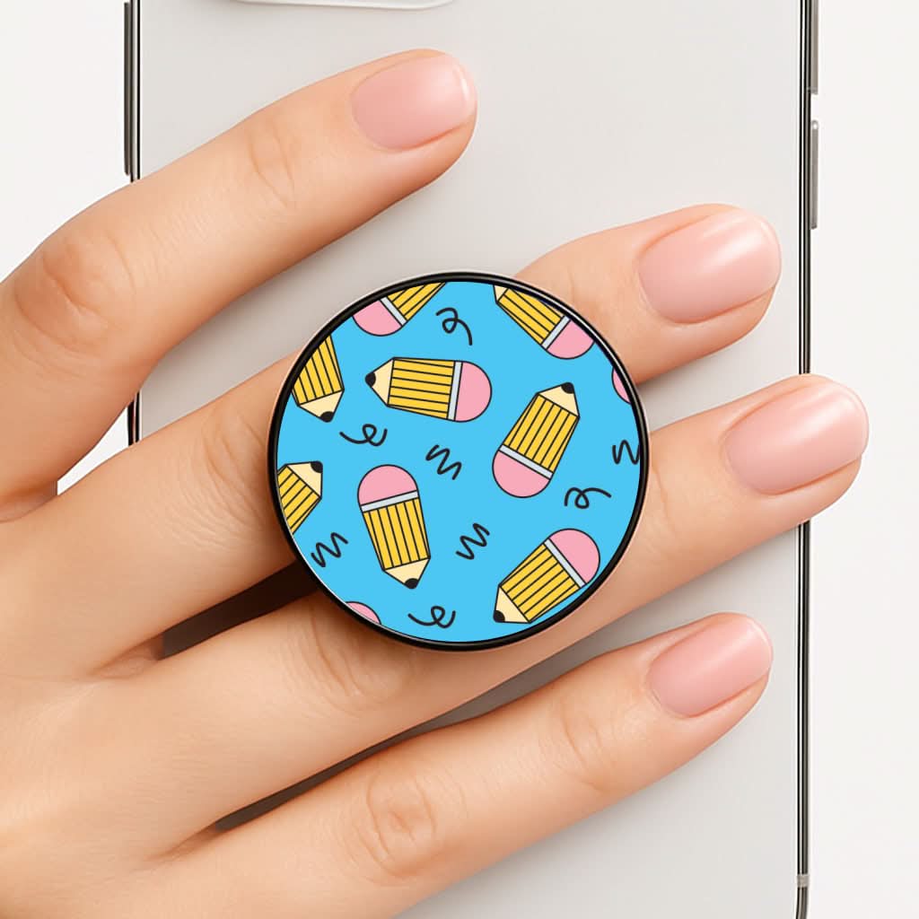 Pencils And Scribbles Pattern Phone Grip